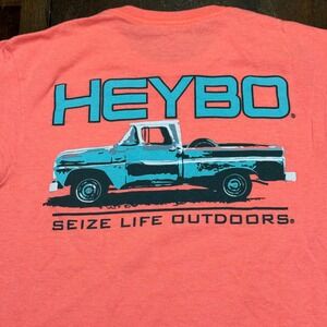 Heybo Graphic T-Shirt Mens XS Womens S Coral Seize Life Outdoors Truck